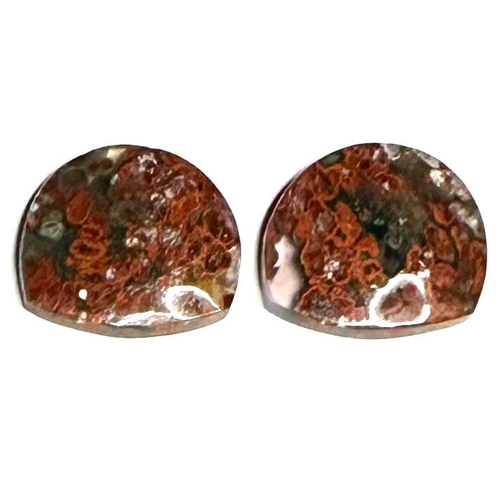 One of a Kind Plume Agate Earring/Pendant Pair-20 x 17mm (SP5211)