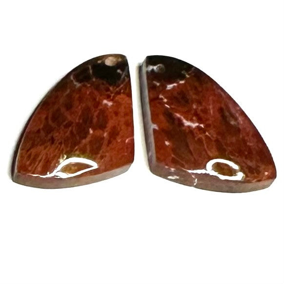 One of a Kind Plume Agate Earring/Pendant Pair-20 x 15mm (SP5217)