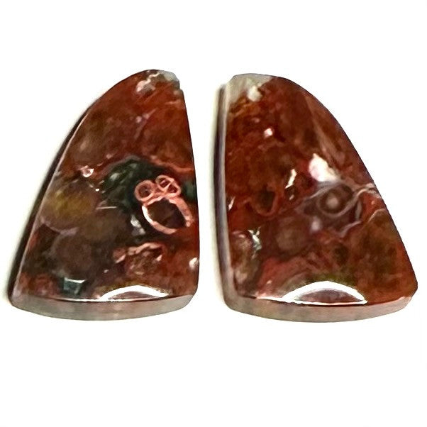 One of a Kind Plume Agate Earring/Pendant Pair-20 x 14mm (SP5219)