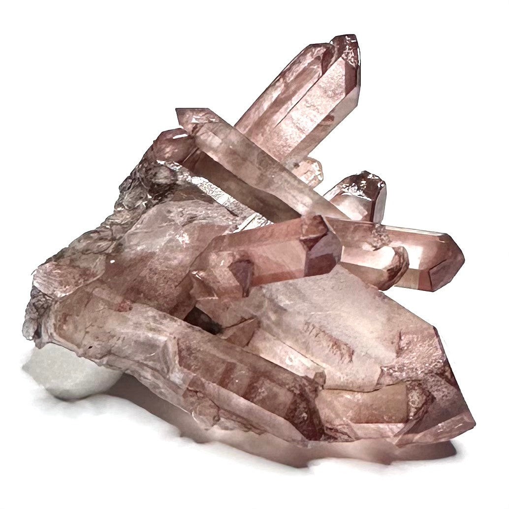 Red Hematite with Lithium Quartz Crystal Cluster-1 1/2 x 1 1/2"-NC7424