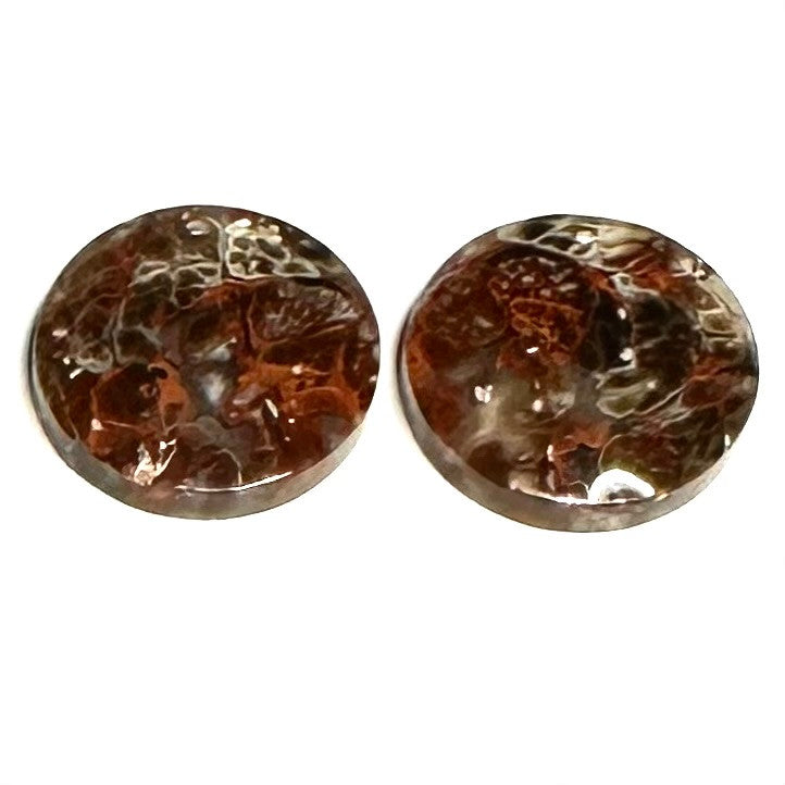 One of Kind Plume Agate Earring/Pendant Pair-21mm (SP5223)
