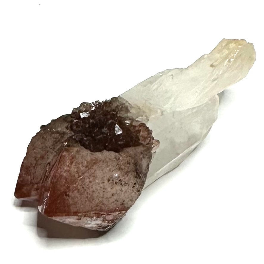 Red Hematite with Lithium Quartz Crystal Double Scepter Cluster-2 x 1"-NC7426