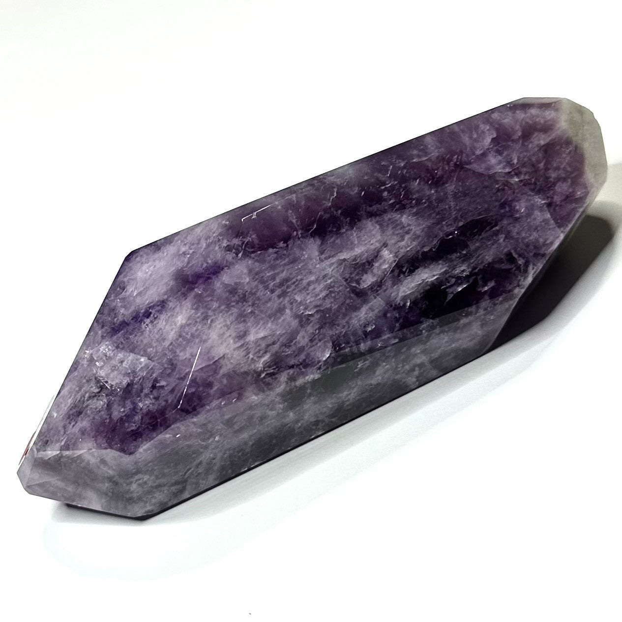 RARE-One of a Kind Trapiche Amethyst with Rainbow Inclusions Point-4 1/4 x 1 1/2" (NC6082)