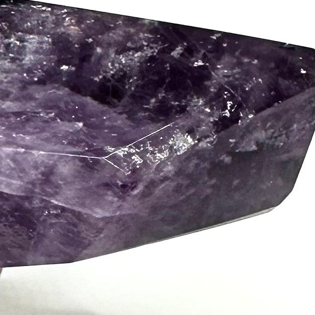 RARE-One of a Kind Trapiche Amethyst with Rainbow Inclusions Point-3 1/4 x 1 1/2" (NC6083)