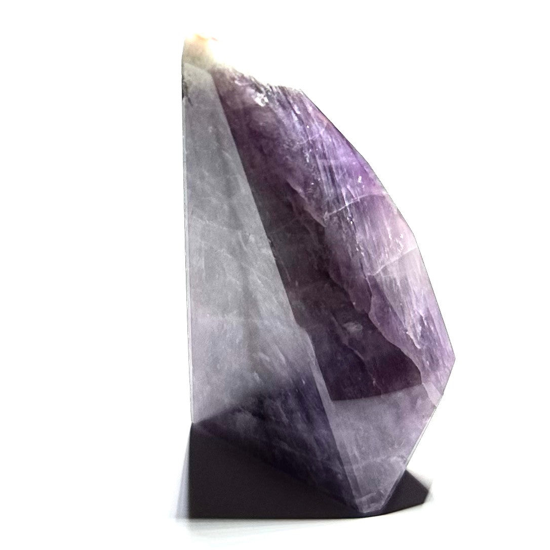 RARE-One of a Kind Trapiche Amethyst with Rainbow Inclusions Point-3 1/2 x 2 1/2" (NC6085)
