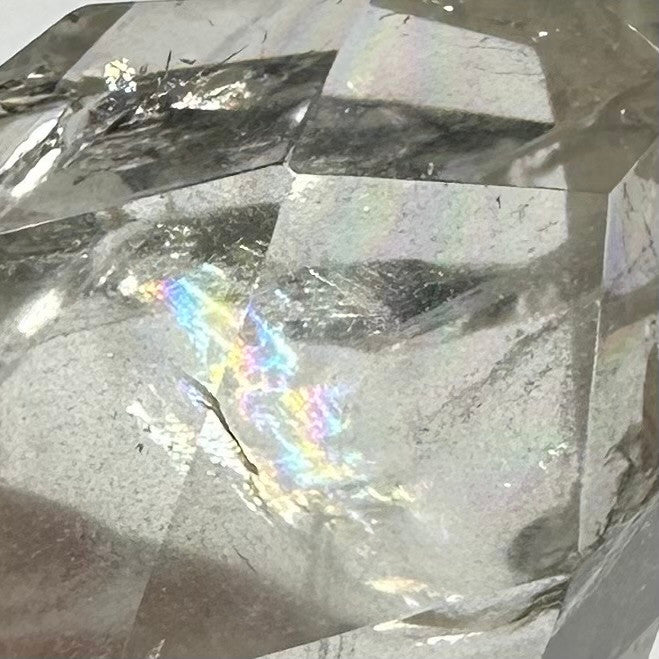 One of a Kind Faceted Crystal Quartz with Rainbow Inclusions Point-2 1/4 x 1 1/4" (NC6090)