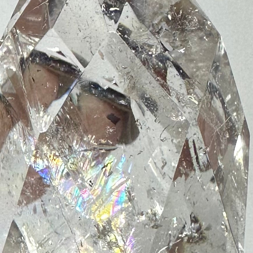 One of a Kind Crystal Quartz with Rainbow Inclusions Point-2 x 1 1/2" (NC6092)