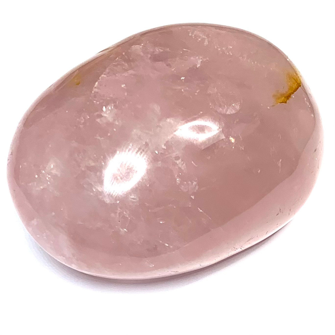 One of a Kind Rose Quartz with Rainbow Palm Stone-2 1/2 x 1 3/4" (NC4766)