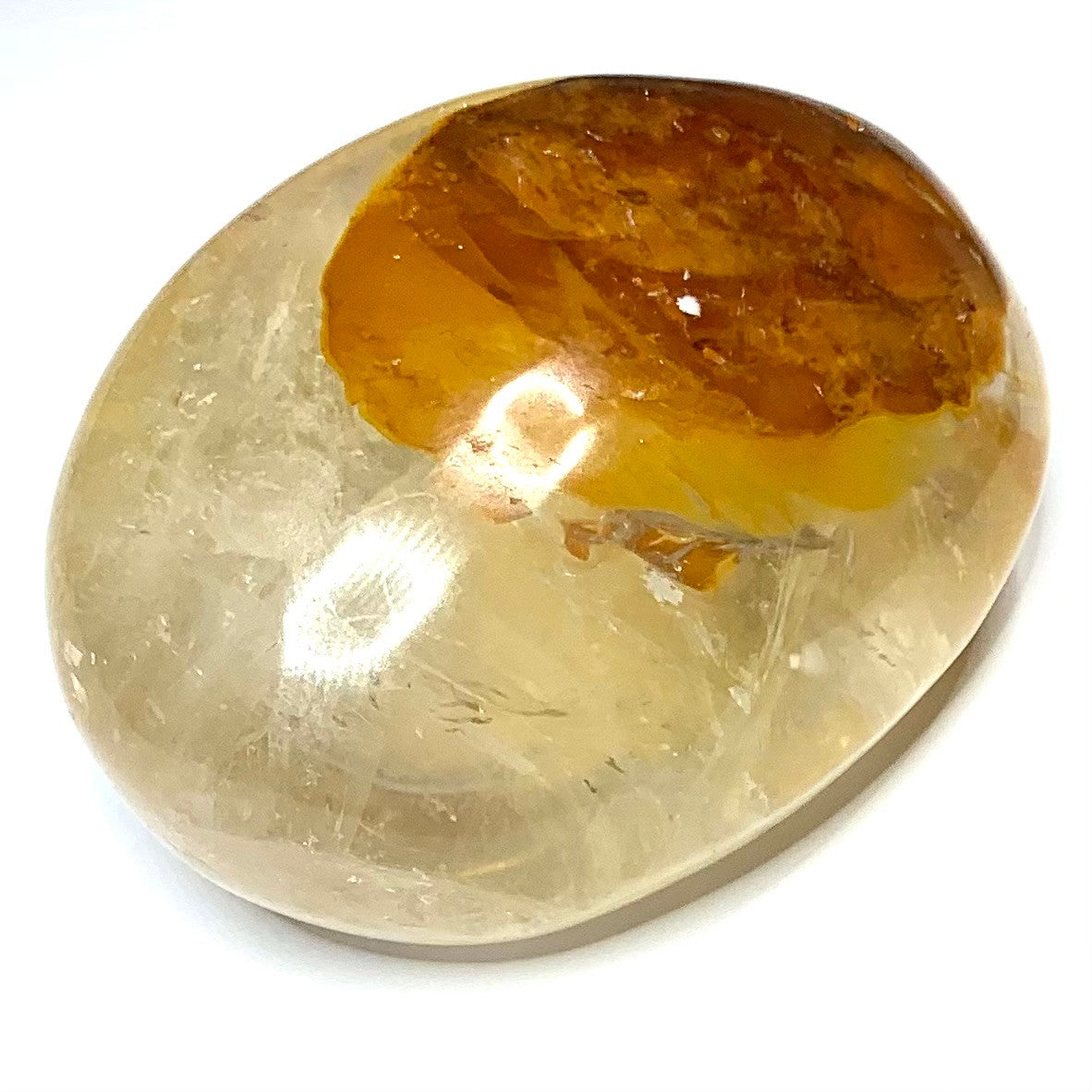 One of a Kind Fire Quartz with Rainbow Palm Stone-2 1/2 x 1 3/4" (NC4770)