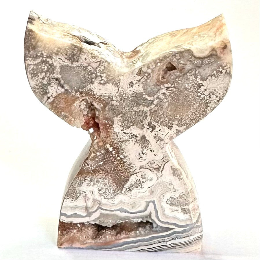 One of a Kind Crazy Lace Agate Druzy Stone Mermaid Tail-2 1/4 x 1 3/4" (NC5232)
