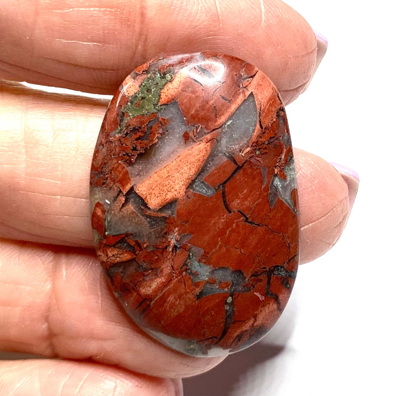 One of a Kind Red Creek Jasper Free Form Cabochon-36 x 24mm-CAB3460 (CAB3460)