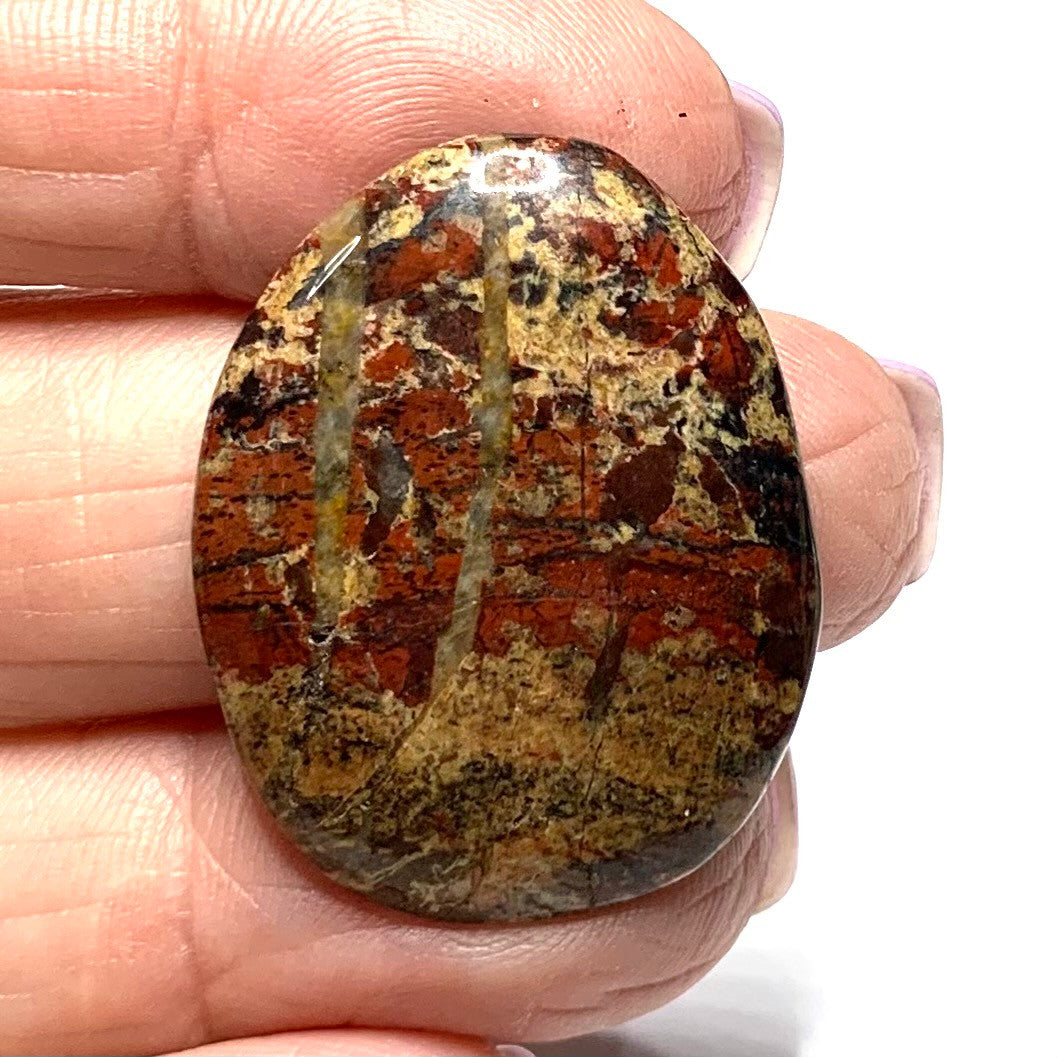 One of a Kind Red Creek Jasper Free Form Cabochon-33 x 26mm-CAB3463 (CAB3463)