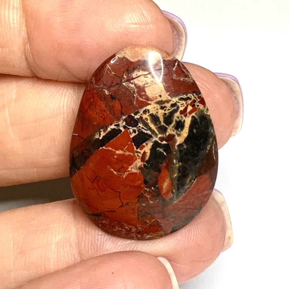 One of a Kind Red Creek Jasper Free Form Cabochon-31 x 23mm-CAB3480