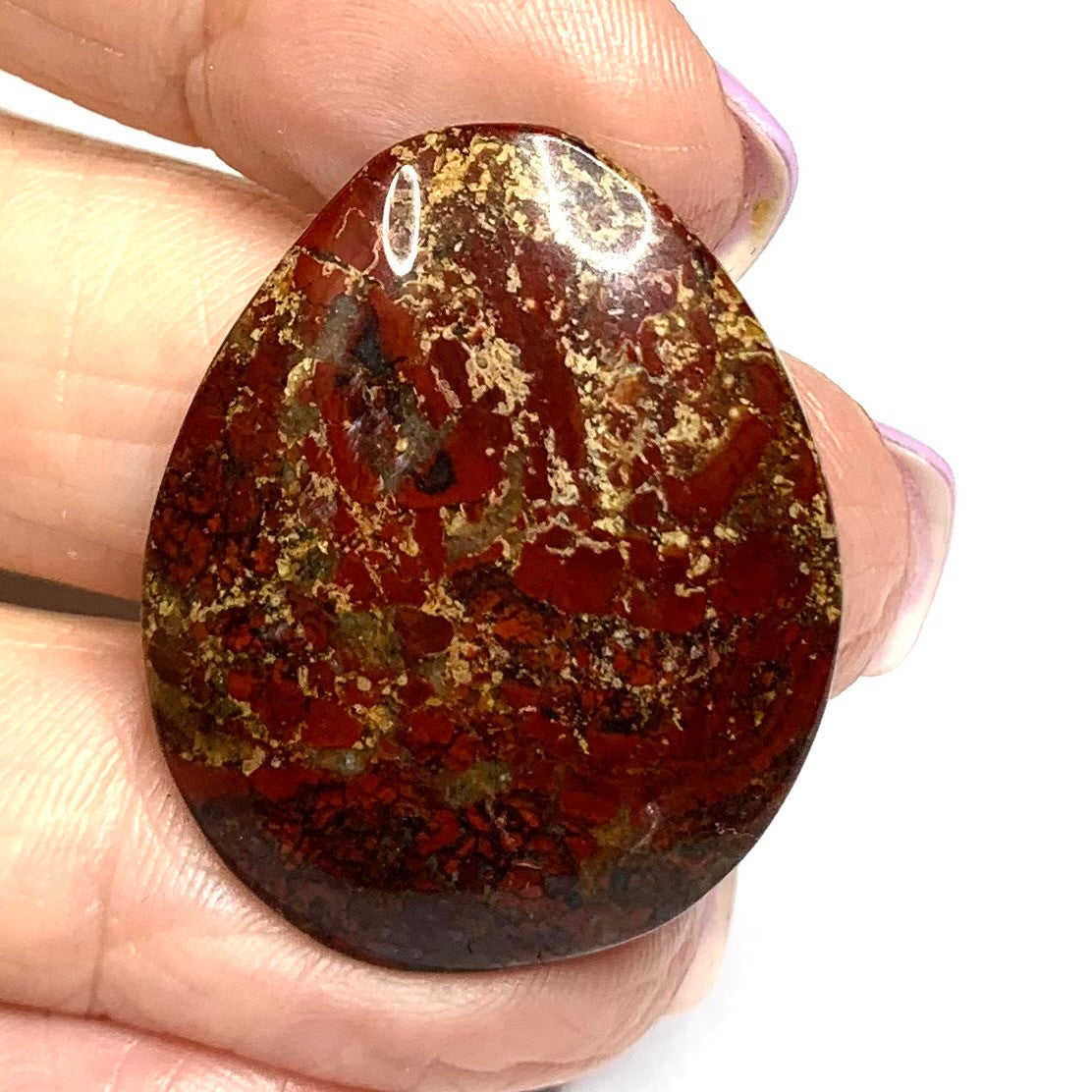 One of a Kind Red Creek Jasper Free Form Cabochon-34 x 27mm-CAB3485
