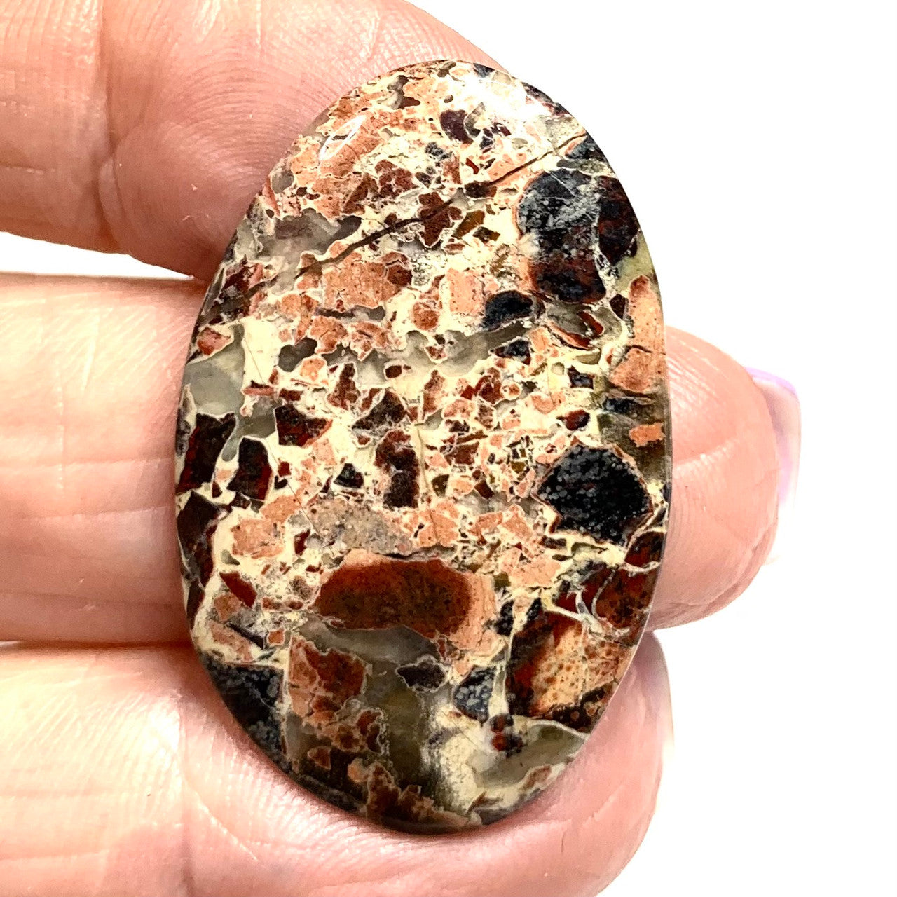 One of a Kind Red Creek Jasper Free Form Cabochon-36 x 23mm-CAB3486