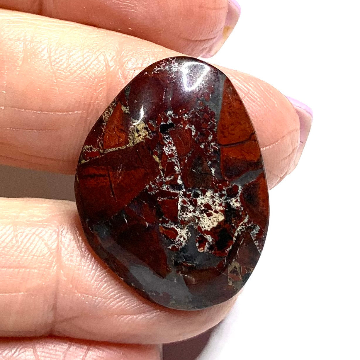 One of a Kind Red Creek Jasper Free Form Cabochon-32 x 23mm-CAB3491