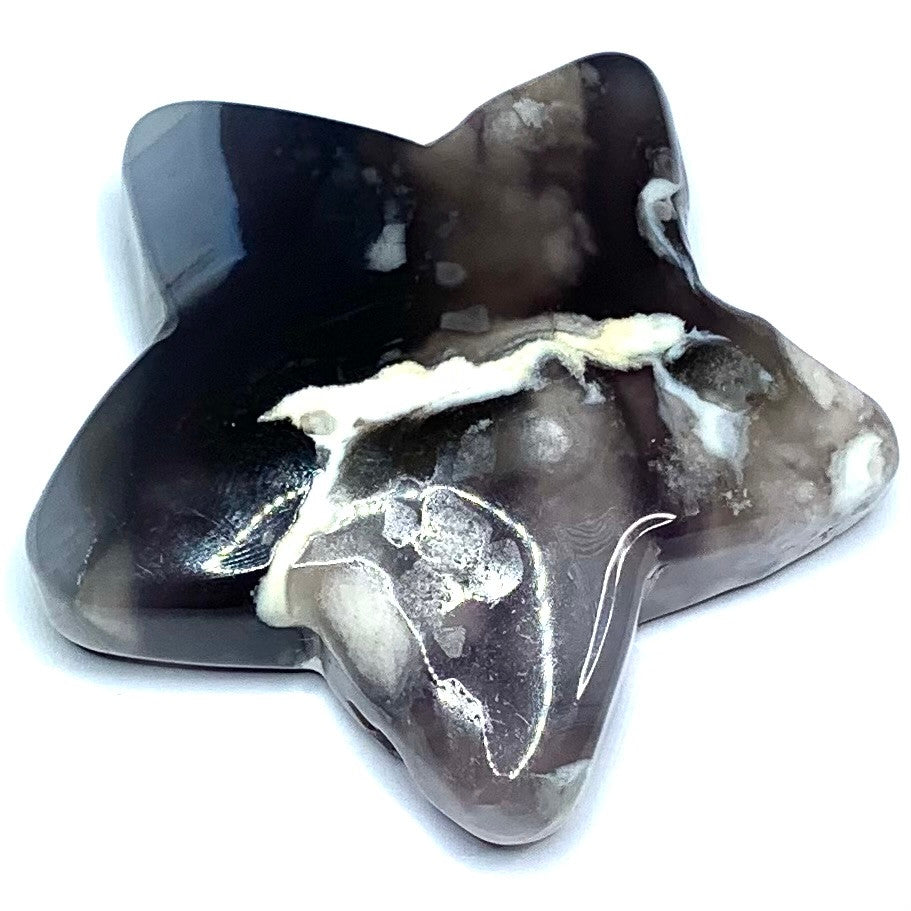 One of a Kind Carved Flower Agate Star Palm Stone-2 x 2 1/4"-NC4806 (NC4806)