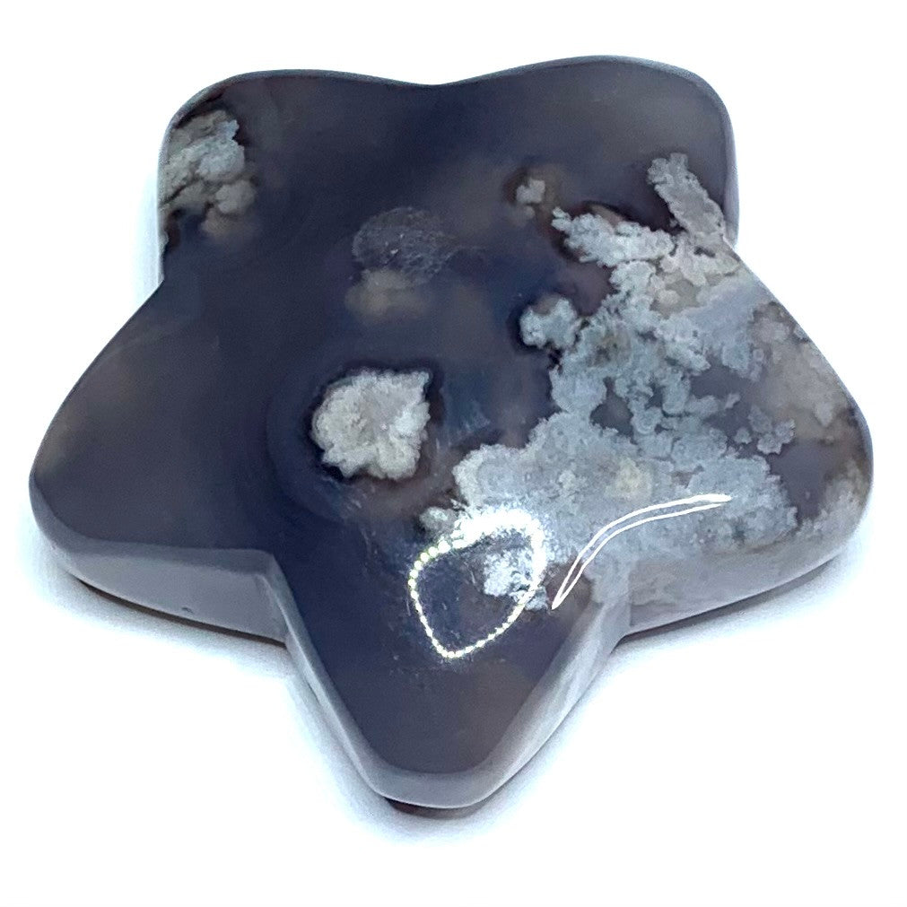 One of a Kind Carved Flower Agate Star Palm Stone-2 1/4 x 2 1/4" (NC4807)