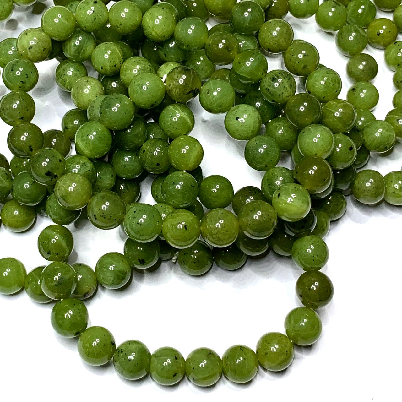 British Columbian Jade Mala Bead Bracelet-9mm (NC4813)