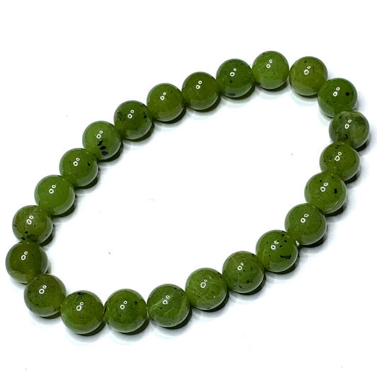 British Columbian Jade Mala Bead Bracelet-9mm (NC4813)