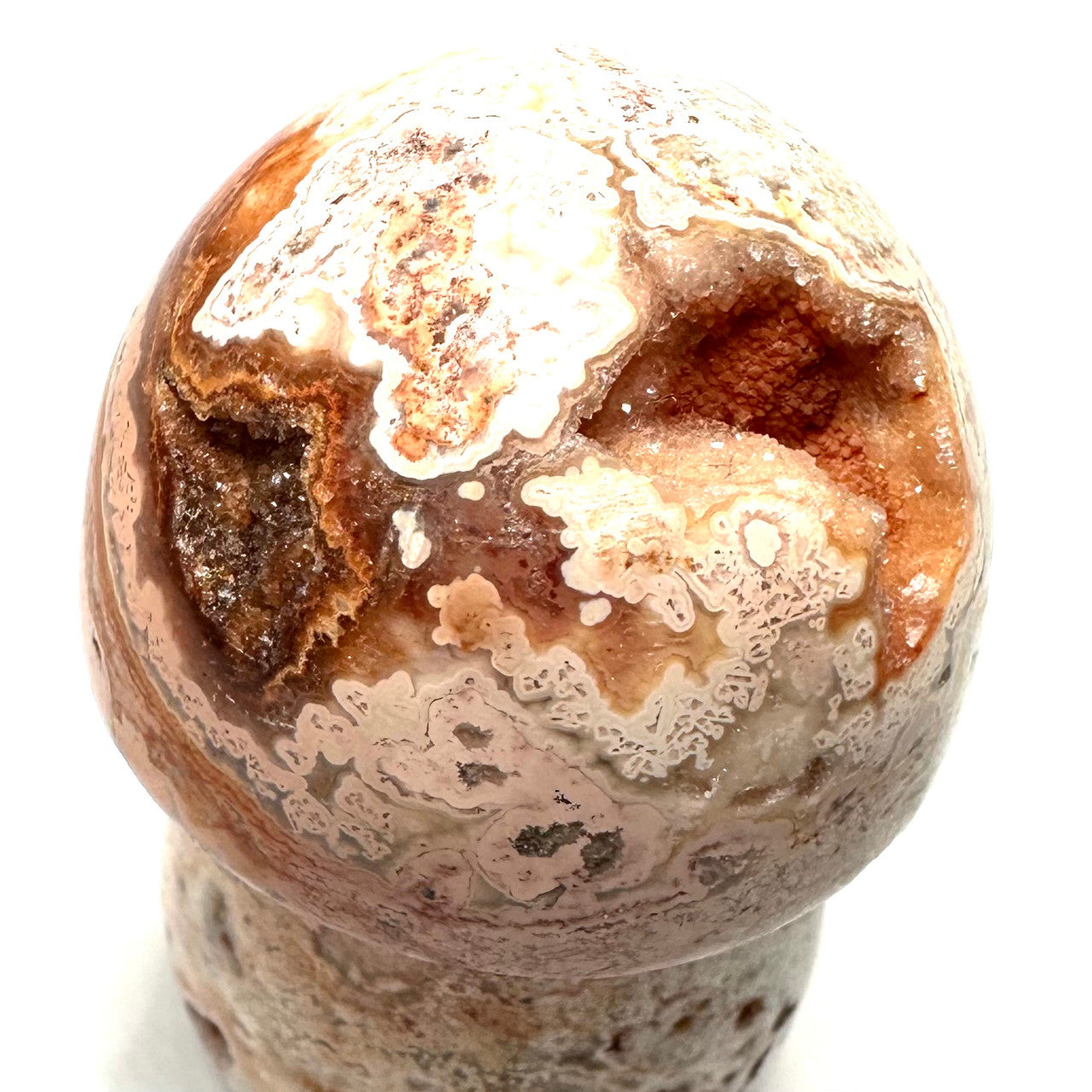 One of a Kind Crazy Lace Agate Mushroom Stone-2 3/4 x 1 1/2"-NC5248 (NC5248)