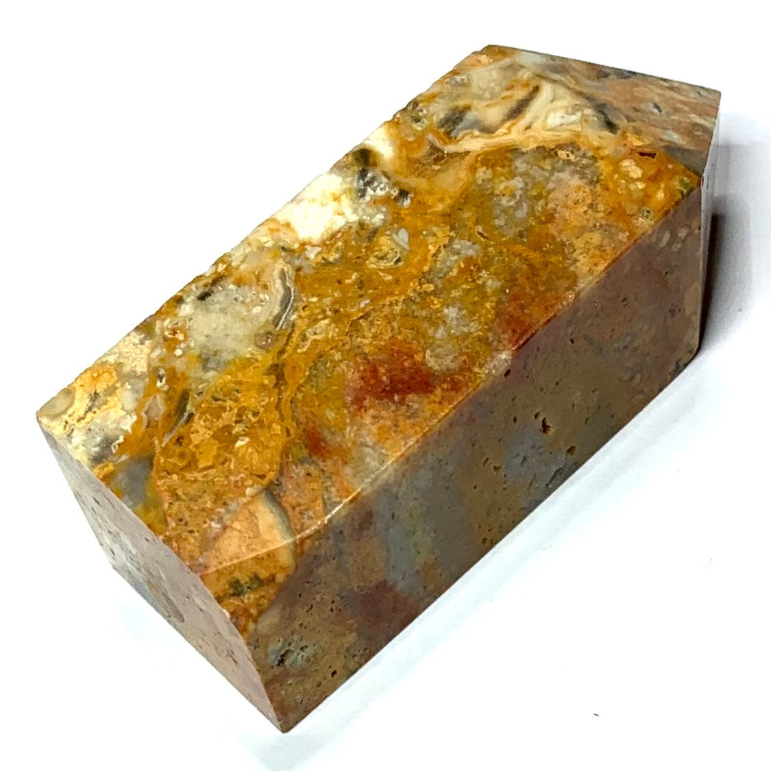 One of a Kind Crazy Lace Agate Carved Stone Tower-2 1/2 x 1" (NC4818)