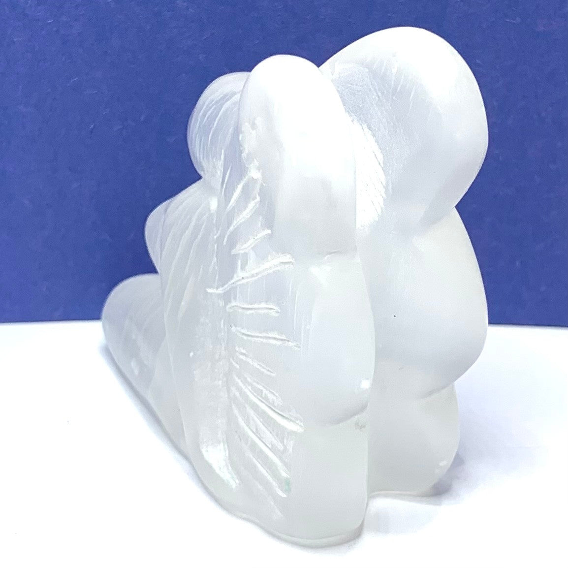 One of a Kind Selenite Satin Spar Carved Fairy Stone-3 x 2 1/2" (NC4832)