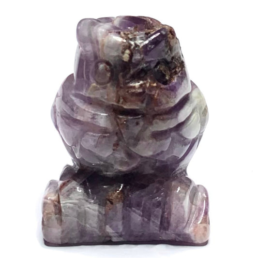 One of a Kind Carved Amethyst Owl Stone-1 1/2 x 1" (NC4843)