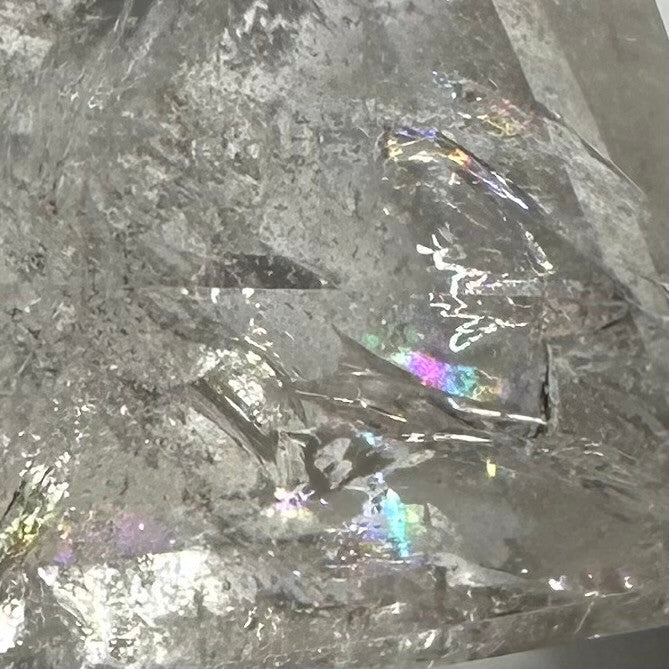 One of a Kind Quartz Crystal Carved and Faceted Heart Stone-2 1/2 x 2 1/4"-NC6171