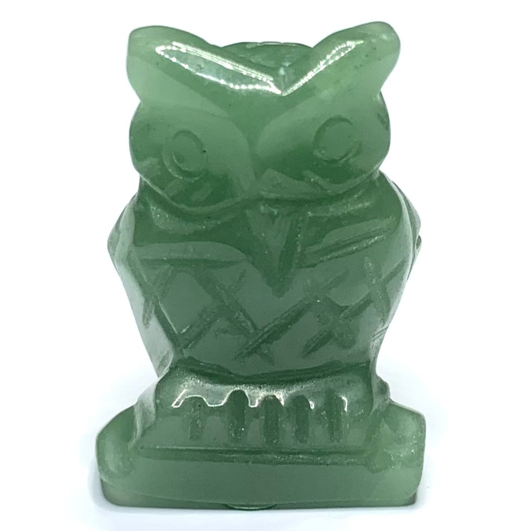 One of a Kind Chrysoprase Carved Owl-1 1/2 x 1" (NC4851)