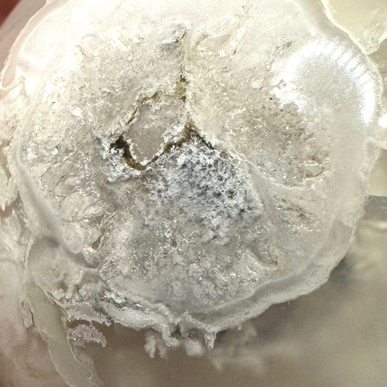 One of a Kind Black Snow Flower Agate with Druzy Stone Sphere-2"-NC5267 (NC5267)