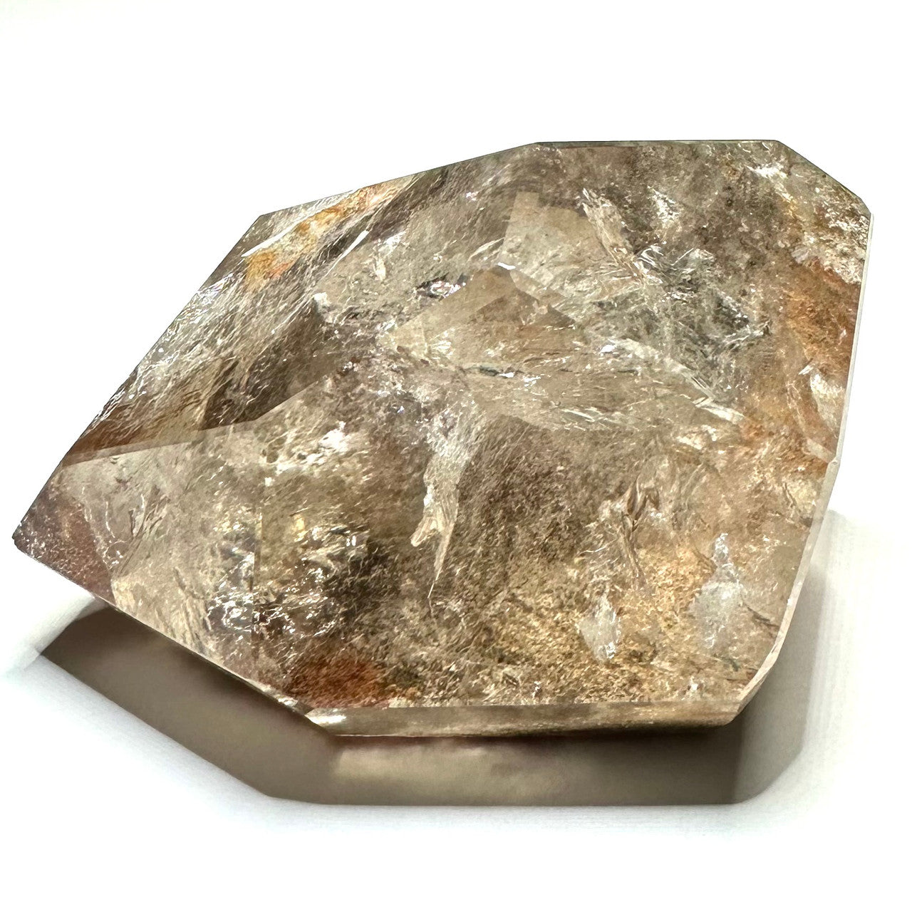 One of a Kind Garden Quartz with Rainbow Inclusions Freeform Stone-4 x 2 1/2"