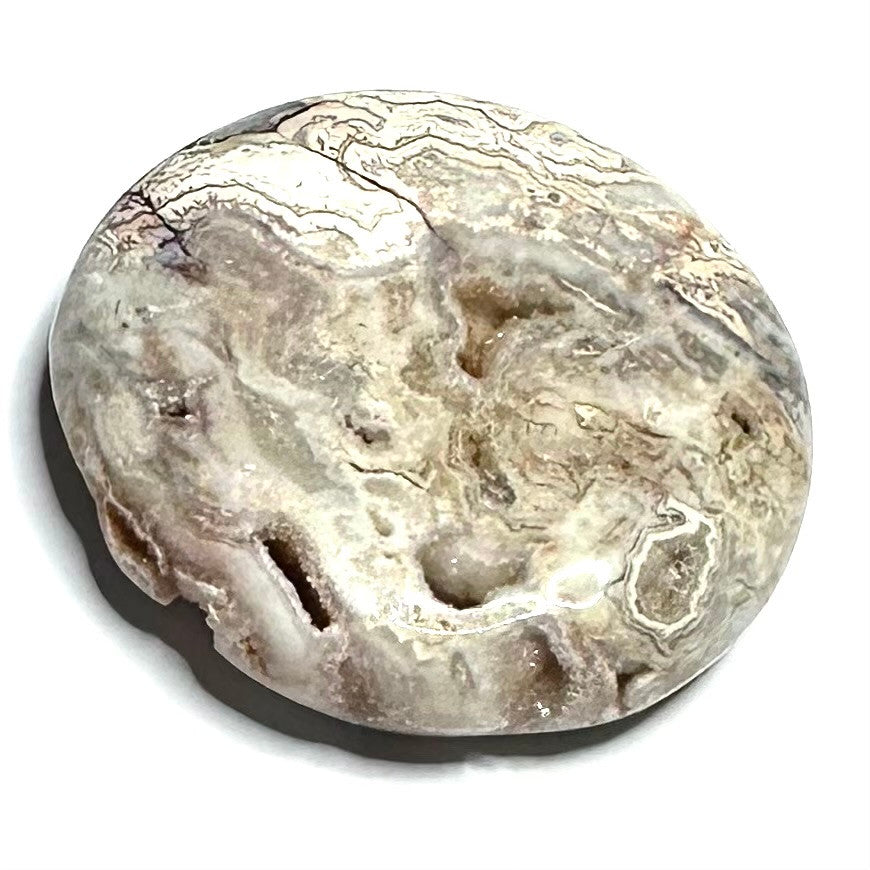 One of Kind Crazy Lace Agate with Druzy Palm Stone-1 3/4"-NC5294 (NC594)