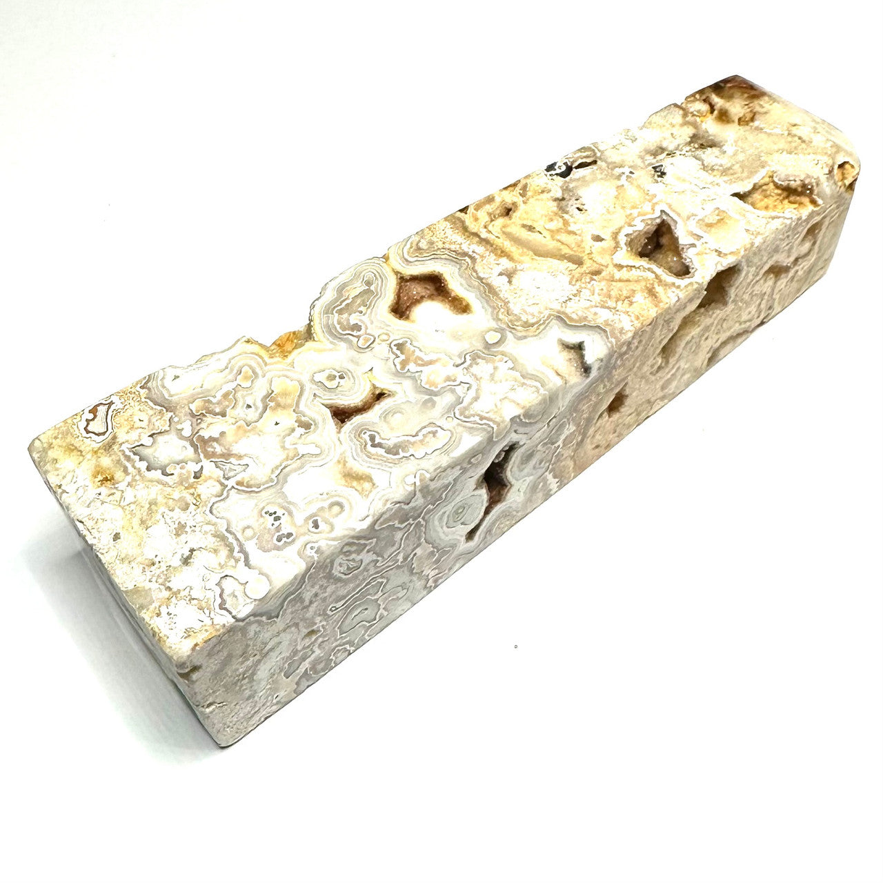 One of a Kind Crazy Lace Agate with Druzy Stone Tower-5 x 1 1/2" (NC5302)