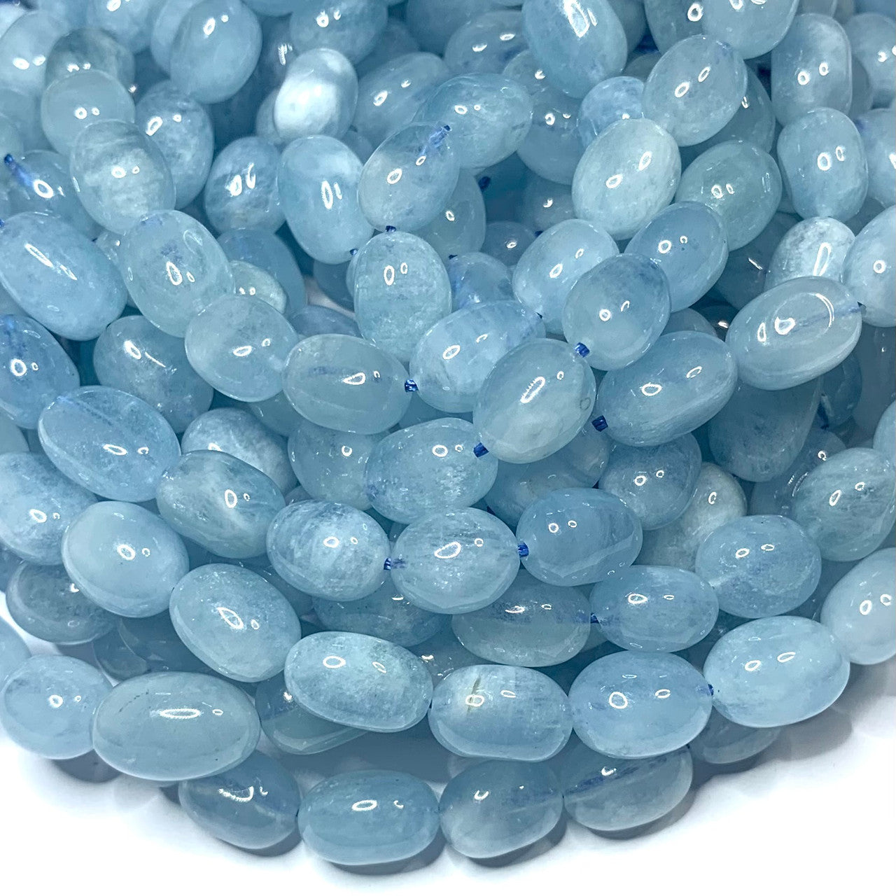 Aquamarine Highly Polished Barrel Beads -12 x 8mm Avg. (SP4867)