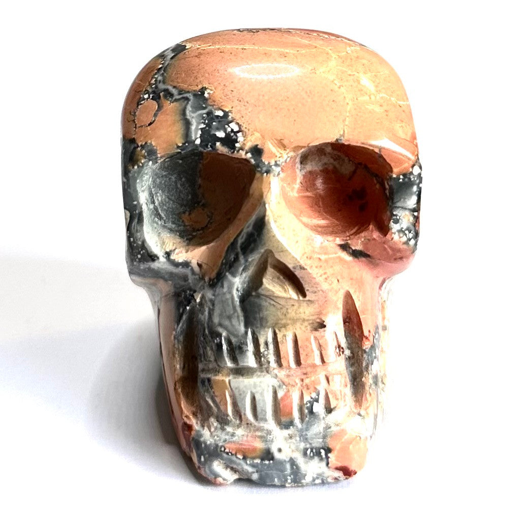 One of a Kind Maligano Jasper Carved Skull-1 3/4 "-NC6197