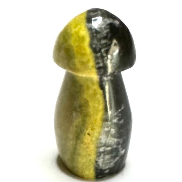 One of a Kind Bumble Bee Jasper Carved Stone Mushroom-1 1/4 x 1/2-NC6206"