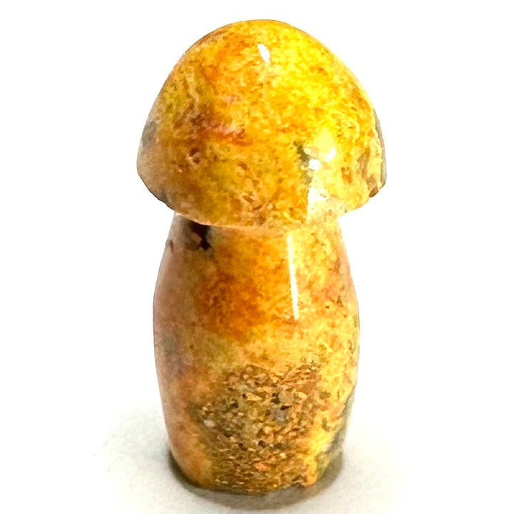 One of a Kind Bumble Bee Jasper Carved Stone Mushroom-1 1/4 x 1/2"-NC6208