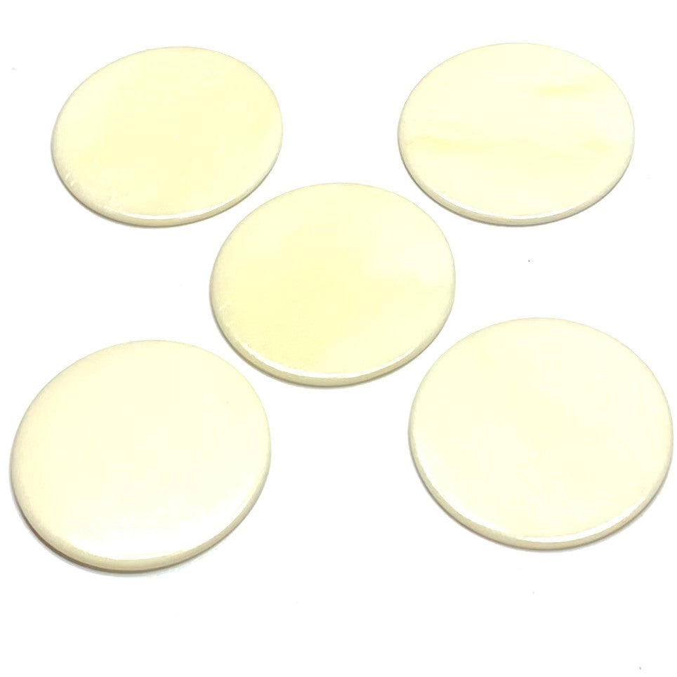 Vintage Natural Bone Round Cabochons-34mm