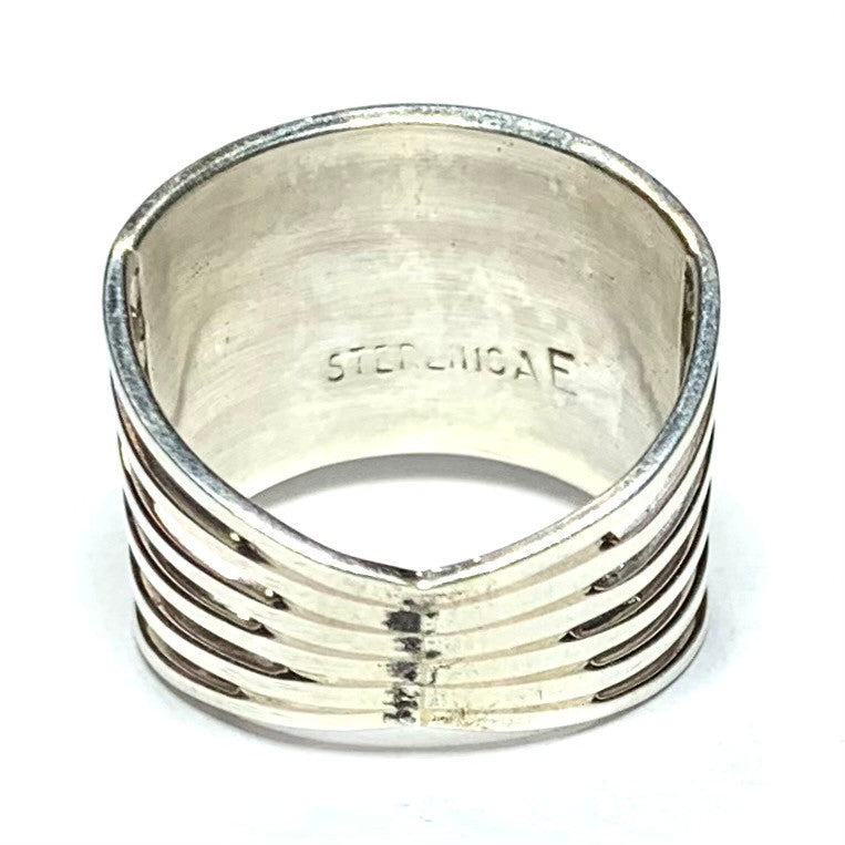 One of a Kind White Buffalo Turquoise and Sterling Silver Ring-15mm wide (SP3559)