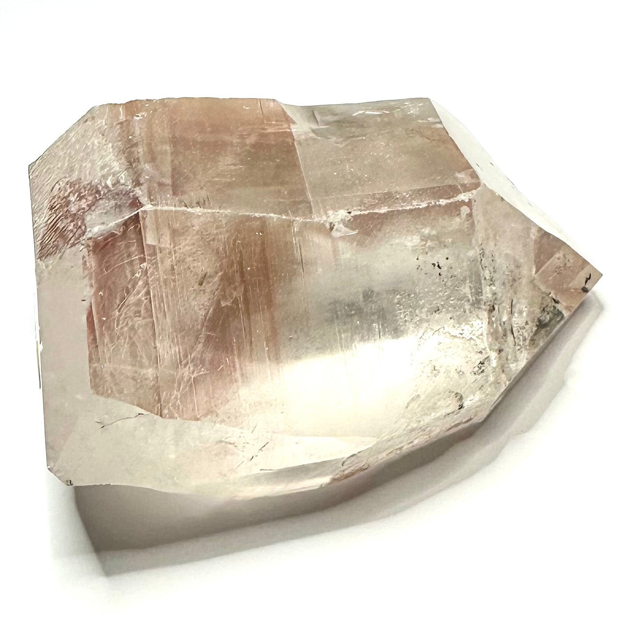 One of a Kind Raw Pink Lithium with Rainbow Inclusions Point-3 x 2"