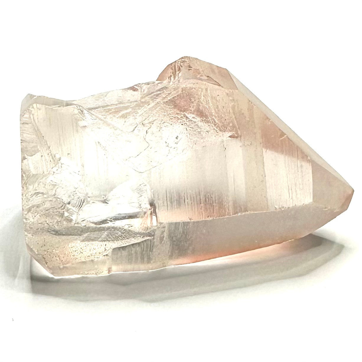 One of a Kind Raw Pink Lithium with Rainbow Inclusions Point-2 x 1 1/4"