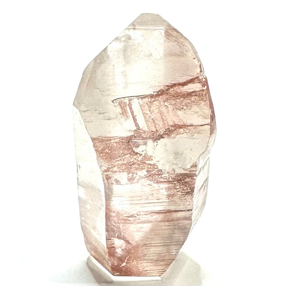 One of a Kind Raw Pink Lithium with Rainbow Inclusions Point-2 1/2 x 1 1/4"