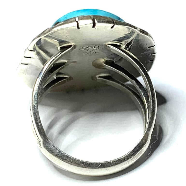 One of a Kind Canditus Turquoise Sterling Silver Ring-24 x 21mm (SP3570)