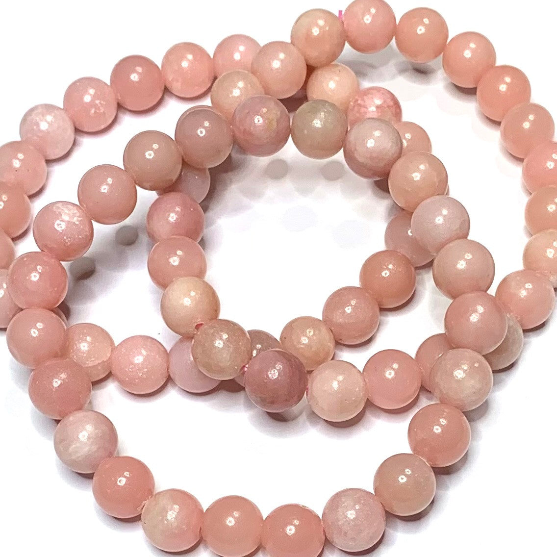 Pink Aragonite Mala Bead Bracelets-8mm (NC4881)