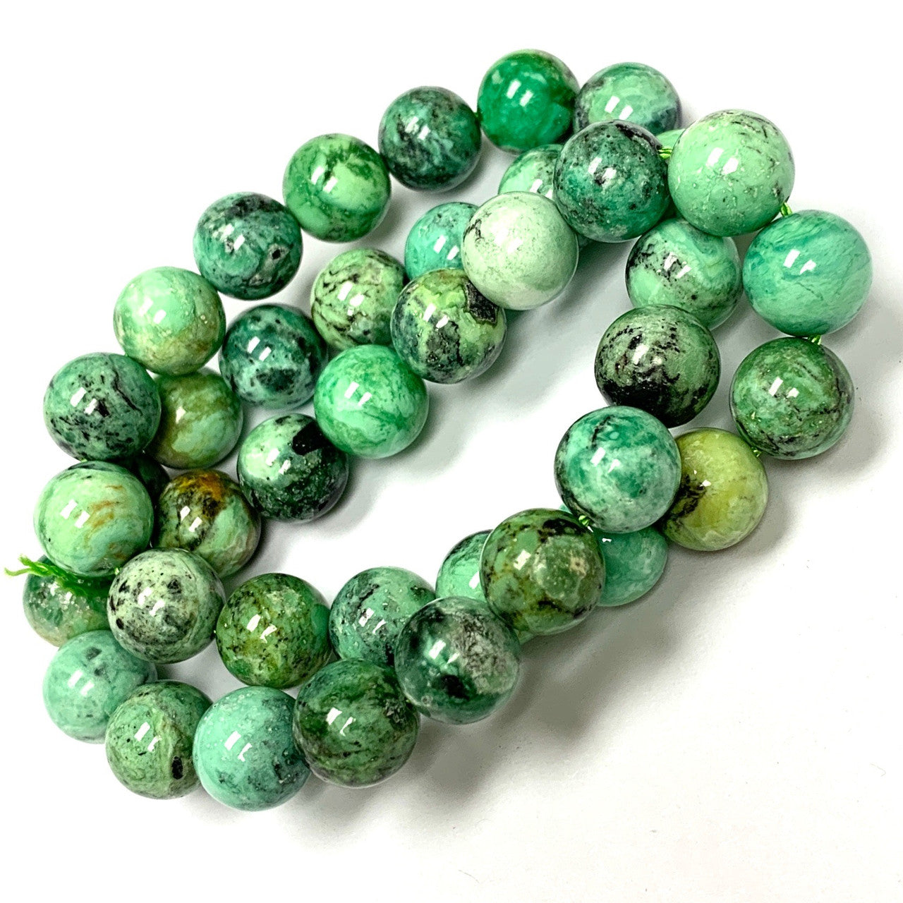Highly Polished Green Variscite Round Beads-10mm