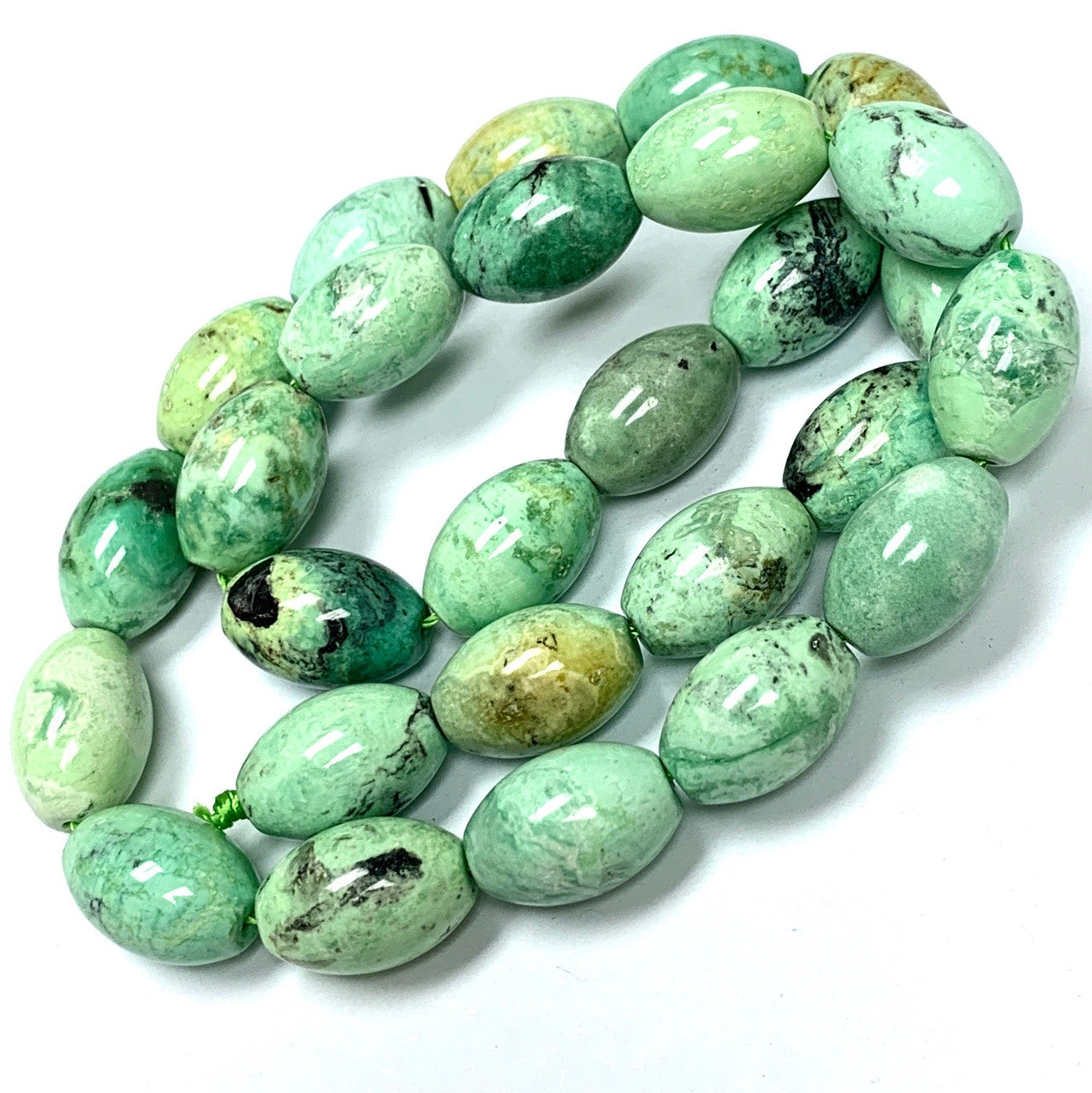 Highly Polished Green Variscite Oval Beads (SP3242)