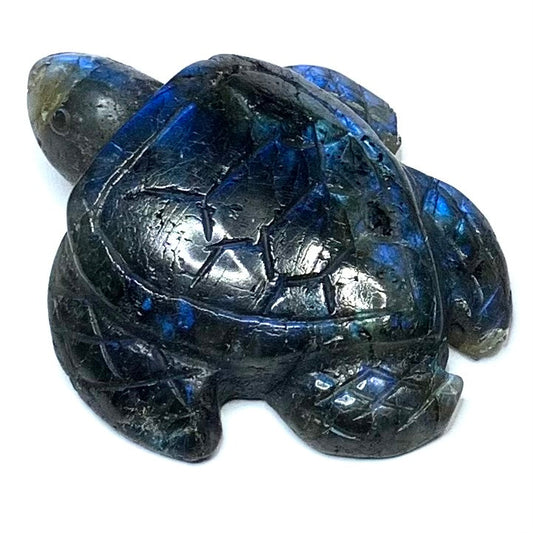 One of a Kind Carved Labradorite Sea Turtle-1 3/4 x 1 1/2" (NC4890)