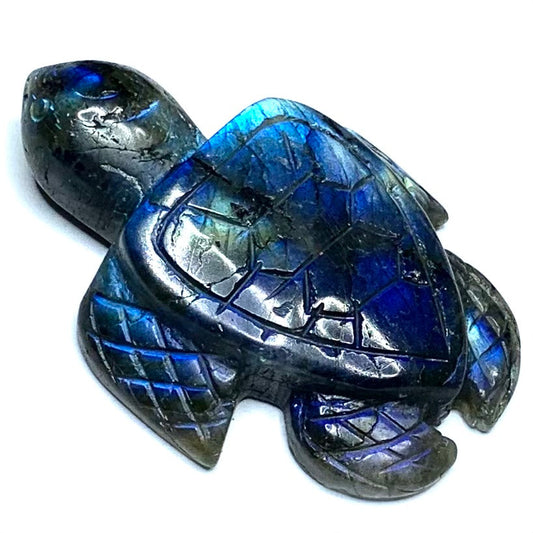 One of a Kind Carved Labradorite Sea Turtle-2 1/4 x 1 3/4" (NC4892)