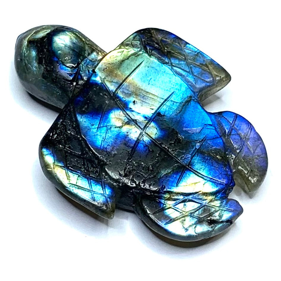 One of a Kind Carved Labradorite Sea Turtle-2 1/4 x 1 3/4" (NC4892)